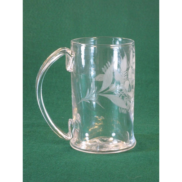Late 20th Century Beer Stein Hand Worked Flint Glass, Hand Wheel Engraved, Mma Copy in Style Of: Stiegel, German For Sale - Image 10 of 12