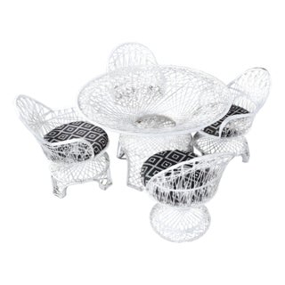 Restored Russell Woodard Vintage Spun Fiberglass Outdoor Dining Set For Sale