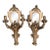 Vintage Italian Hollywood Regency Gilt Wood Mirrored Two-Arm Wall Sconces - A Pair For Sale