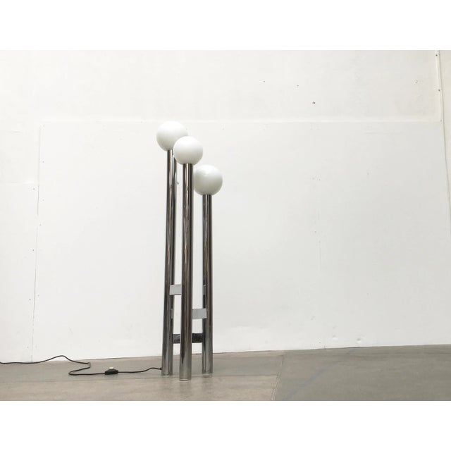 Vintage German Space Age Glass & Metal Floor Lamp, 1970s For Sale - Image 12 of 18