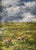 "Storm Rolling In" This painting captures a quiet, open prairie scene under a dramatic sky. In the foreground, two...