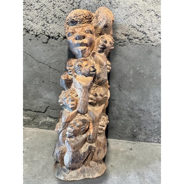 1970s Mid-Century Hand-Carved Wooden Sculpture, 1970s For Sale - Image 5 of 5