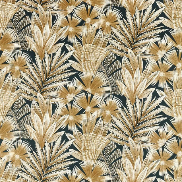 Harlequin Matupi Fabric in Amber Light/Black Earth - a Sample For Sale