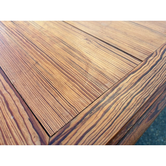 Antique Pitch Pine Desk with Turned Legs and Drawer, 1900s For Sale - Image 6 of 11