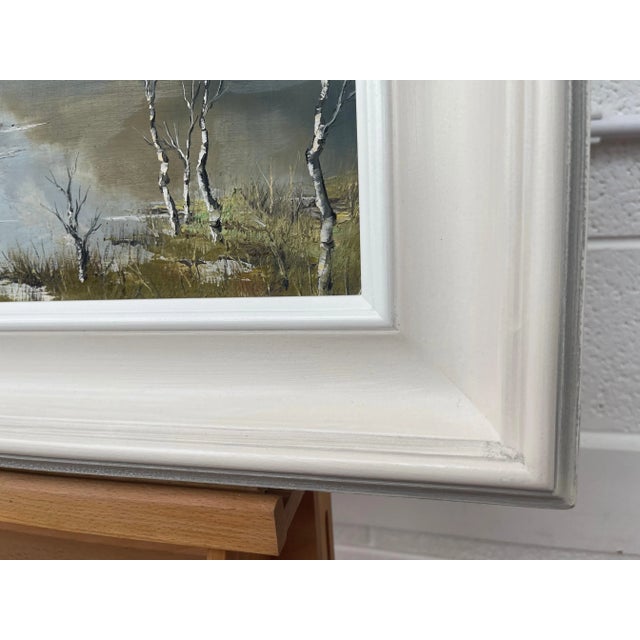 Wood Charles Wyatt Warren, Mountain Lake Landscape Impasto Oil Painting by 20th Century British Artist, Mid-20th Century For Sale - Image 7 of 13