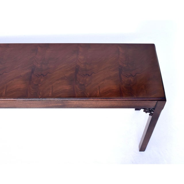 Auburn English Chippendale Console Table, Mahogany, Fret Work Design, 1980s For Sale - Image 8 of 11