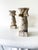 Off-white Pair of Vintage Mid-Century Modern Marble Candlestick Holders For Sale - Image 8 of 10