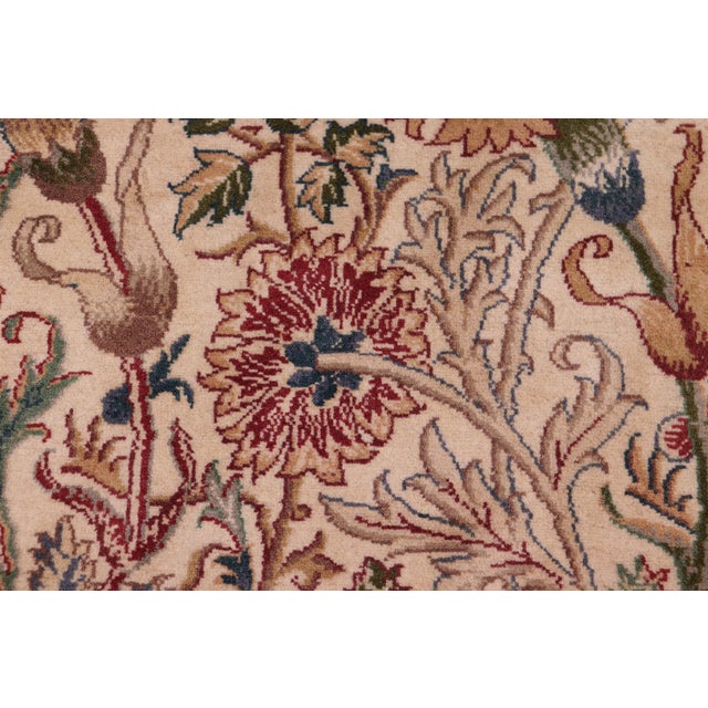 Shabby Chic 1990's Floral Pak-Persian Ivory/Blue Wool Rug - 9'2'' X 12'6'' For Sale In New York - Image 6 of 9
