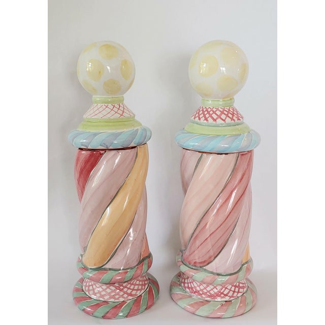 1990s Mackenzie Childs Ceramic Modular Shelf Pieces- Set of 4 For Sale - Image 13 of 13