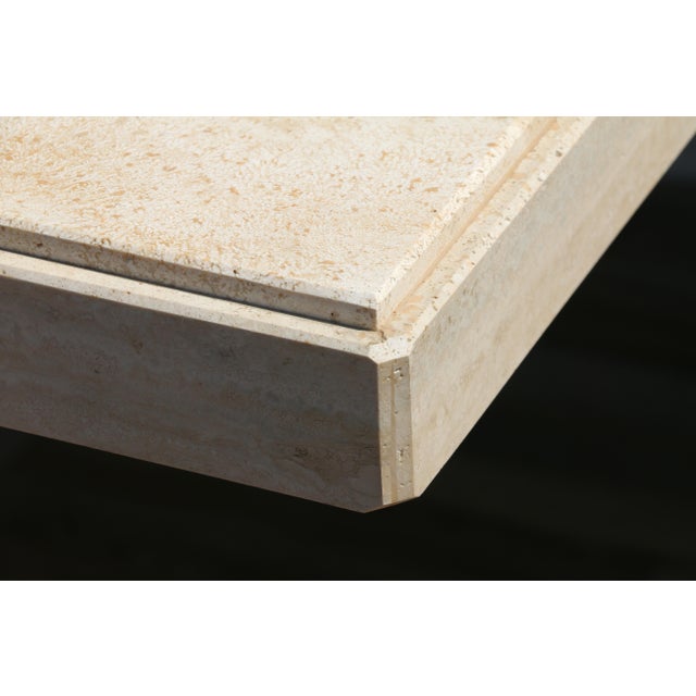 1980s Italian Postmodern Travertine Console Table by Stone International | Made in Italy For Sale In Los Angeles - Image 6 of 18