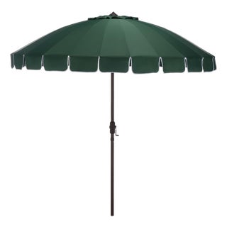 Panza 9 Ft Crank Umbrella, Green/Brown Pole For Sale