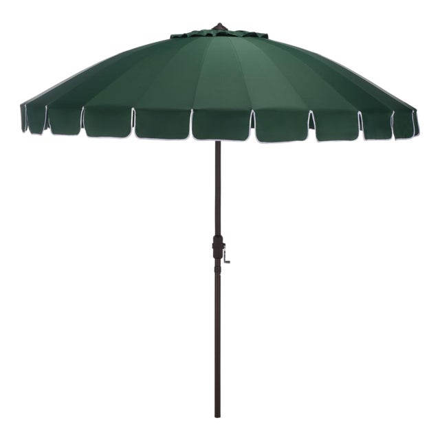 Panza 9 Ft Crank Umbrella, Green/Brown Pole For Sale