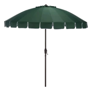 Panza 9 Ft Crank Umbrella, Green/Brown Pole