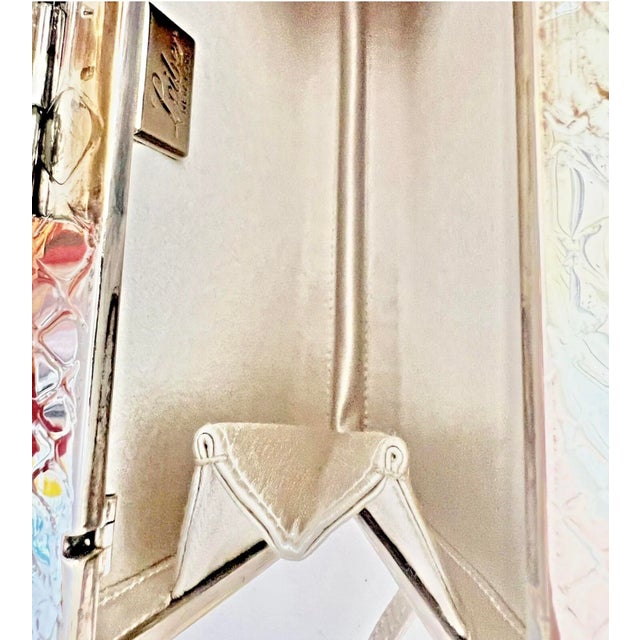 2010s Judith Leiber 925 Sterling Silver Crocodile Emboss Clutch Shoulder Evening Bag Minaudiere For Sale - Image 13 of 15