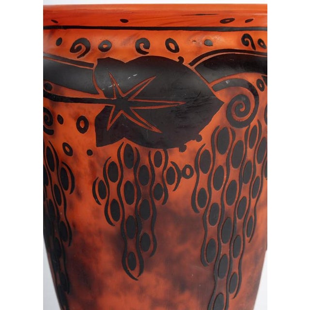 Glass paste vase by Daum Frères, acid etched, Art Nouveau, circa 1920. Art Nouveau glass paste vase, circa 1920, by Daum...