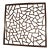Wall Hanging Square Hardwood Window Panel in Cracked Ice Design For Sale
