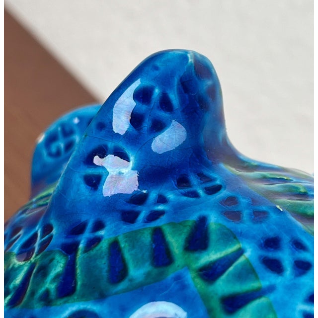 Mid-Century Modern Italian Rimini Blu Pottery Piggy Penny Bank Figurine by Aldo Londi for Bitossi, 1960s For Sale - Image 14 of 18
