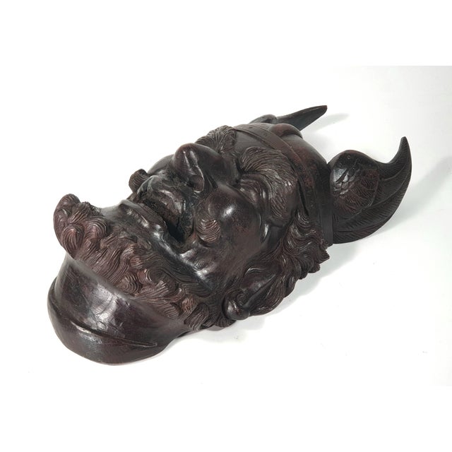 Brown 19th Century Carved Wooden Head Ancient Gallic Chieftain King Warrior Vercingétorix For Sale - Image 8 of 10