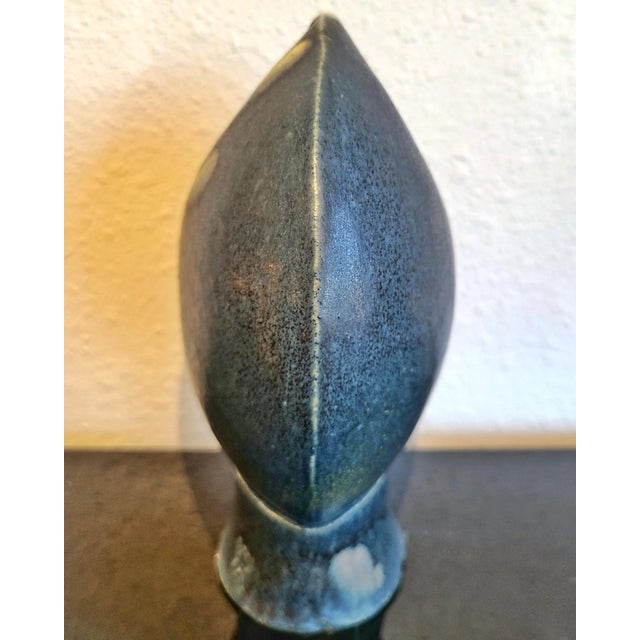 Studio Pottery Double Bud Vase Marked "M H" For Sale - Image 4 of 11