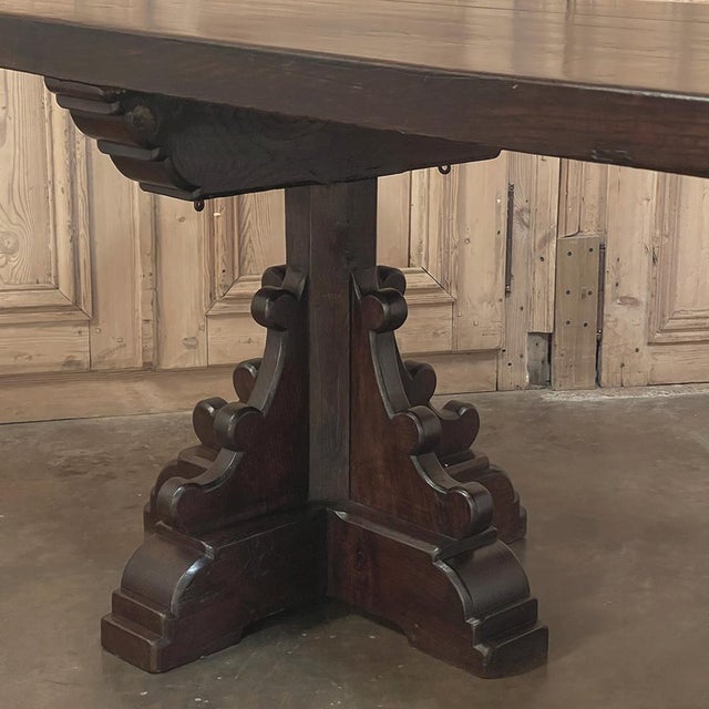 Grand Country French Elm Double Pedestal Dining Table For Sale - Image 16 of 18