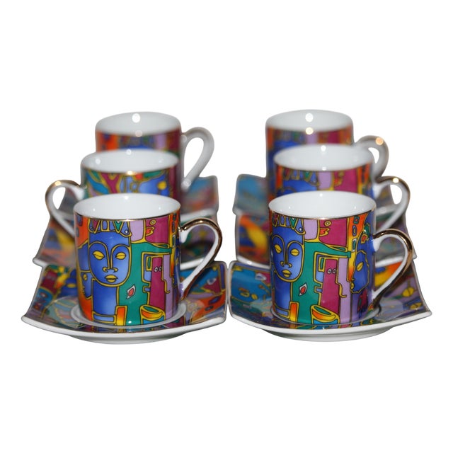 Porcelain Coffee Service, 1990s, Set of 12 For Sale