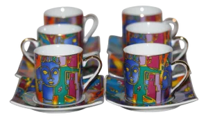 Porcelain Coffee Service, 1990s, Set of 12