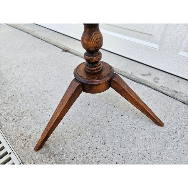 Vintage Wooden Spindle Adjustable Floor Candle Stands For Sale - Image 12 of 15