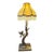 Bird on Tree Trunk Table Lamp With Fringed Scalloped Shade | Hollywood Regency For Sale