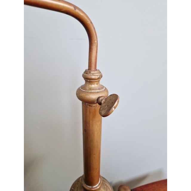 Large Brass, Wood, and Clear Fluted Glass Desk Lamp, 1930s For Sale - Image 9 of 16