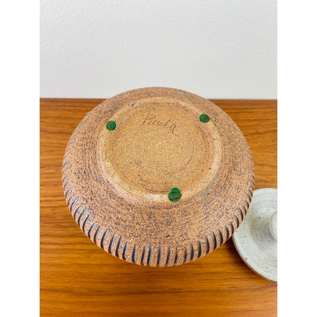 Brown Vintage 1970s Handmade Stoneware Studio Pottery Lidded Decanter Vessel For Sale - Image 8 of 8