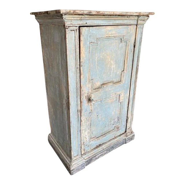 Italian 18th Century Light Blue Painted Cabinet For Sale