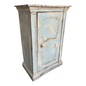 Italian 18th Century Light Blue Painted Cabinet
