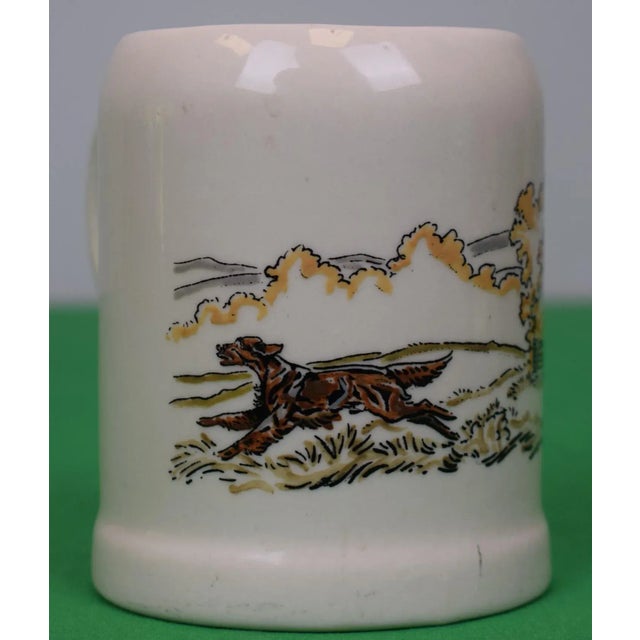 Traditional Mid 20th Century Paul Brown X Brooks Brothers Ceramic Mug With Hunter and Game Dog in Field Scene For Sale - Image 3 of 5