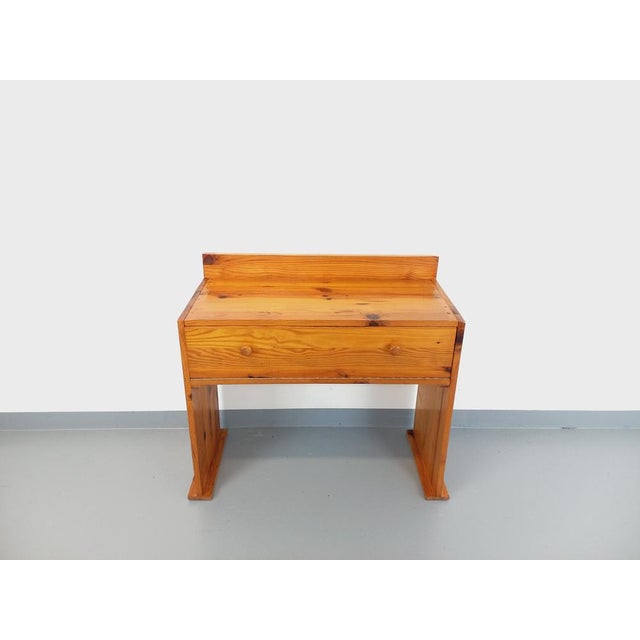 Vintage Pine Desk with Toboggan Feet, 1970s For Sale - Image 13 of 15