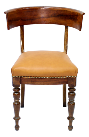 Mahogany and Leather Klismos Chair, Early 20th Century