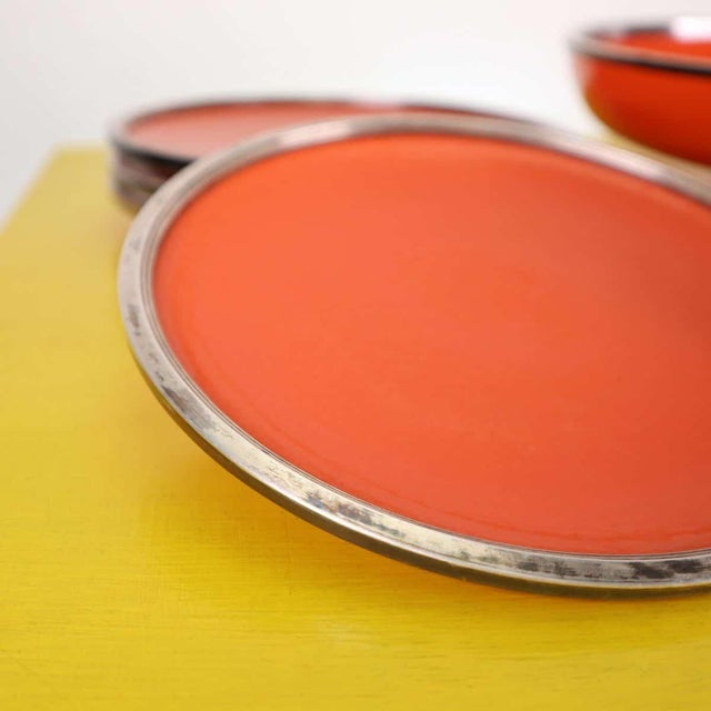 Vintage German Centerpiece with Plates from Karlsruhe, 1960s, Set of 6 For Sale - Image 6 of 13