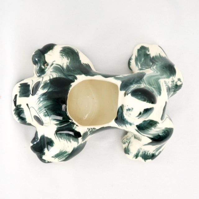 Antique White Vintage Ceramic Puppy Planter n.s. Co. 1950's For Sale - Image 8 of 10