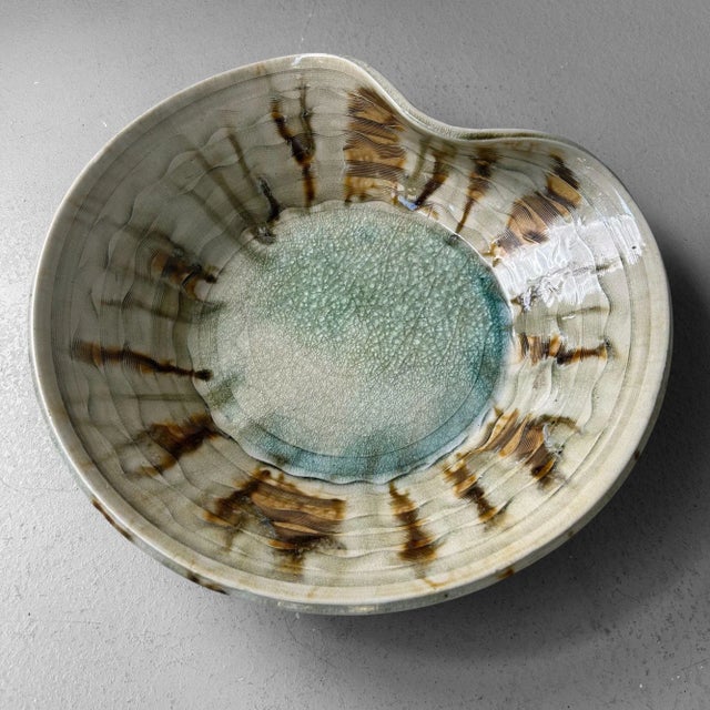 Mid-Century Japanese Organic Ceramic Art Bowl, 1960s For Sale - Image 4 of 18