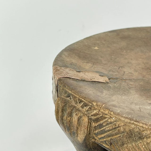 Early 20th Century Tabwa Figural Stool with Indigenous Repairs For Sale - Image 10 of 10