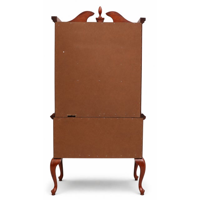 Absolutely gorgeous, Stunning, handsome vintage Queen Anne style two-piece highboy featuring a warm cherry-toned finish,...