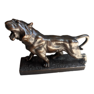 Bronze Roaring Tiger on a Plinth Base