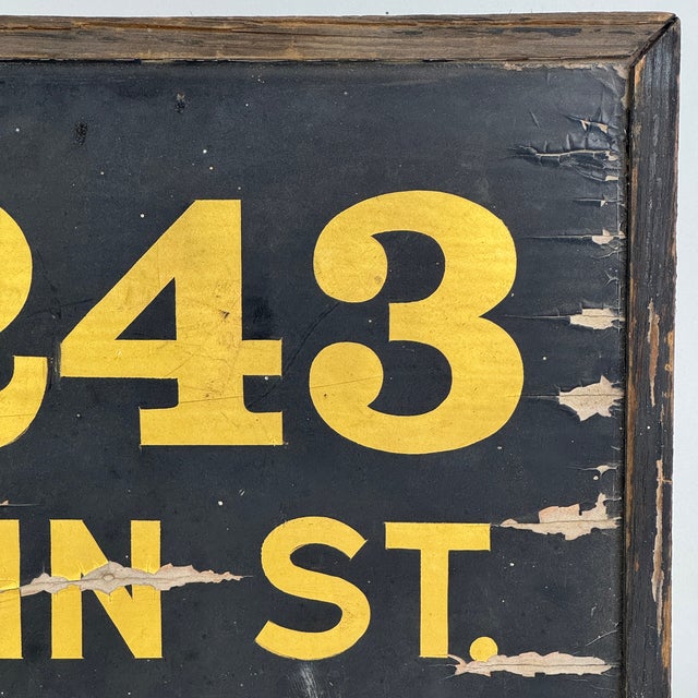 Black Lovely Vintage Wood and Gilt House Number Sign "1243 Main St" With Great Font For Sale - Image 8 of 10