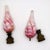 Mid 20th Century Vintage Pink & White Swirl Art Glass Lamp Finials With Brass Bases - A Pair For Sale - Image 5 of 6