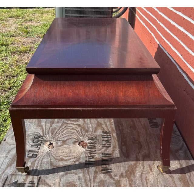 Michael Berman Canterbury Mahogany Designer Michael Berman Limited Brass Castered Cocktail Coffee Table For Sale - Image 4 of 12