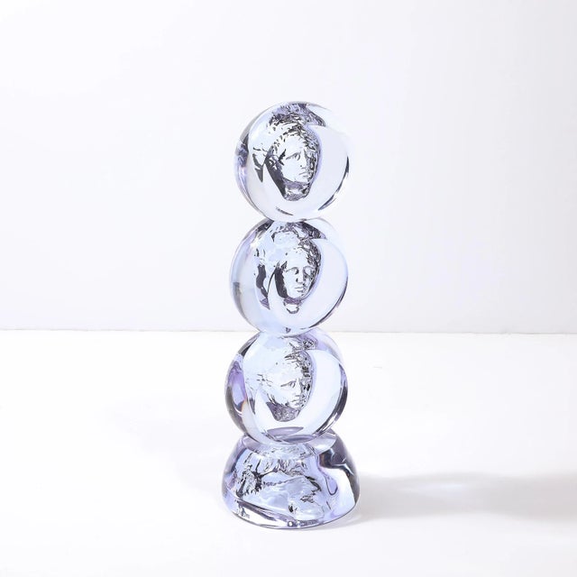 Mid-Century Hand-Blown Murano Glass Portrait Sculpture Signed Pino Signoretto For Sale - Image 15 of 18