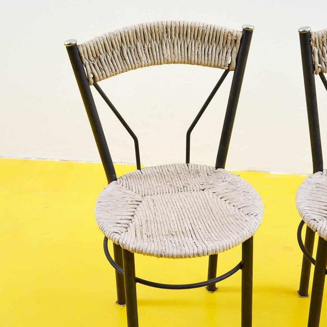 Pair of wicker metal chairs height: 82 width: 45 depth: 45 seat height: 45 additional information style: vintage...
