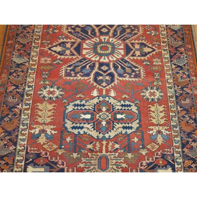 Early 20th Century Antique Zabihi Collection Rare Persian Serapi Corridor Runner - 6'4" x 15'8" For Sale - Image 5 of 8