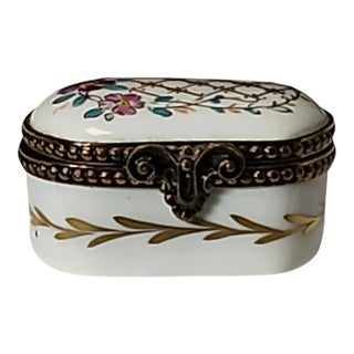 Early 20th Century Limoges E D Casket Shape Trinket Box For Sale