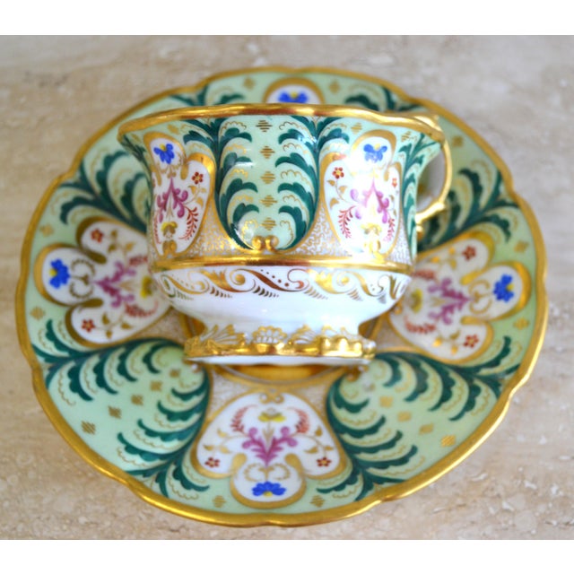 Art Deco Vienna Gilded Hand-Painted Tea Cup With Handle Porcelain Tea Cup Beehive For Sale - Image 3 of 12