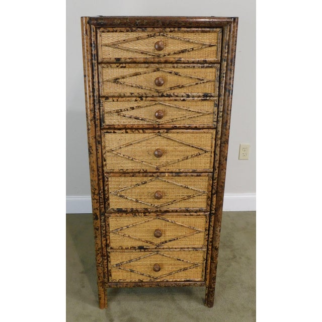 Burnt Bamboo And Wicker Rattan Lingerie Chest Chairish
